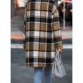 thumbnail image 2 of Women's Plaid Jacket Button Down Long Sleeve Coat Winter Casual Outwear with Pocket, 2 of 6