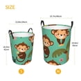 thumbnail image 3 of Balery Monkeys Swinging from Palms Cesta de ropa redonda con asas, impermeable, independiente, para ropa, juguetes, dormitorio y familia-Small, 3 of 6