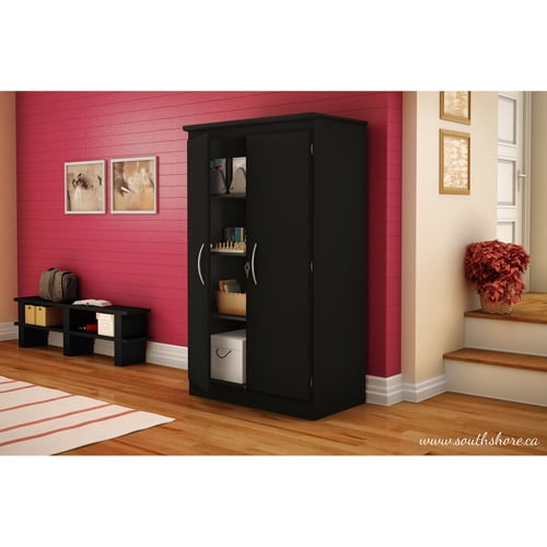 South Shore Morgan 2-Door Storage Cabinet, Black