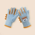 thumbnail image 2 of CYRBOKO Girls' Gloves, Windproof Fleece Cotton Thermal Winter Gloves Light Blue Size 7-12 T, 2 of 3