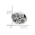 thumbnail image 6 of The Black Bow Sterling Silver Antiqued Double Flower Bead Charm, 6 of 8