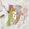 thumbnail image 2 of Calcetines térmicos esponjosos para mujer, calcetines de nieve para otoño-invierno, patrón de moda ins para niñas, calcetines de equipo de color cálido, calcetines para dormir en el suelo, 2 of 5