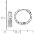 thumbnail image 4 of 14k White Gold Diamond-cut Hinged Hoop Earrings 14k White Gold Earrings, 4 of 4