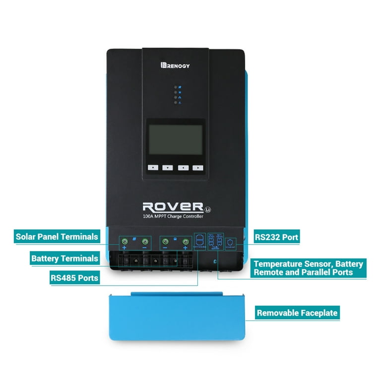 Renogy Rover 20 Amp 12V/24V DC Input MPPT Charge Controller Auto Parameter Adjustable LCD Display Solar Panel Regulator fit for Gel Sealed Flooded and Lithium Battery Renogy Rover 20 Amp 12V/24V DC Input MPPT Charge Controller Auto Parameter Adjustable LCD Display Solar Panel Regulator fit for Gel Sealed Flooded and Lithium Battery
