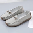 thumbnail image 3 of Women's Comfortable Leather Loafers Lightweight Slip Ons Driving Mocs Walking Shoes Cute Business Casual Dress Shoes Work Flats, 3 of 4