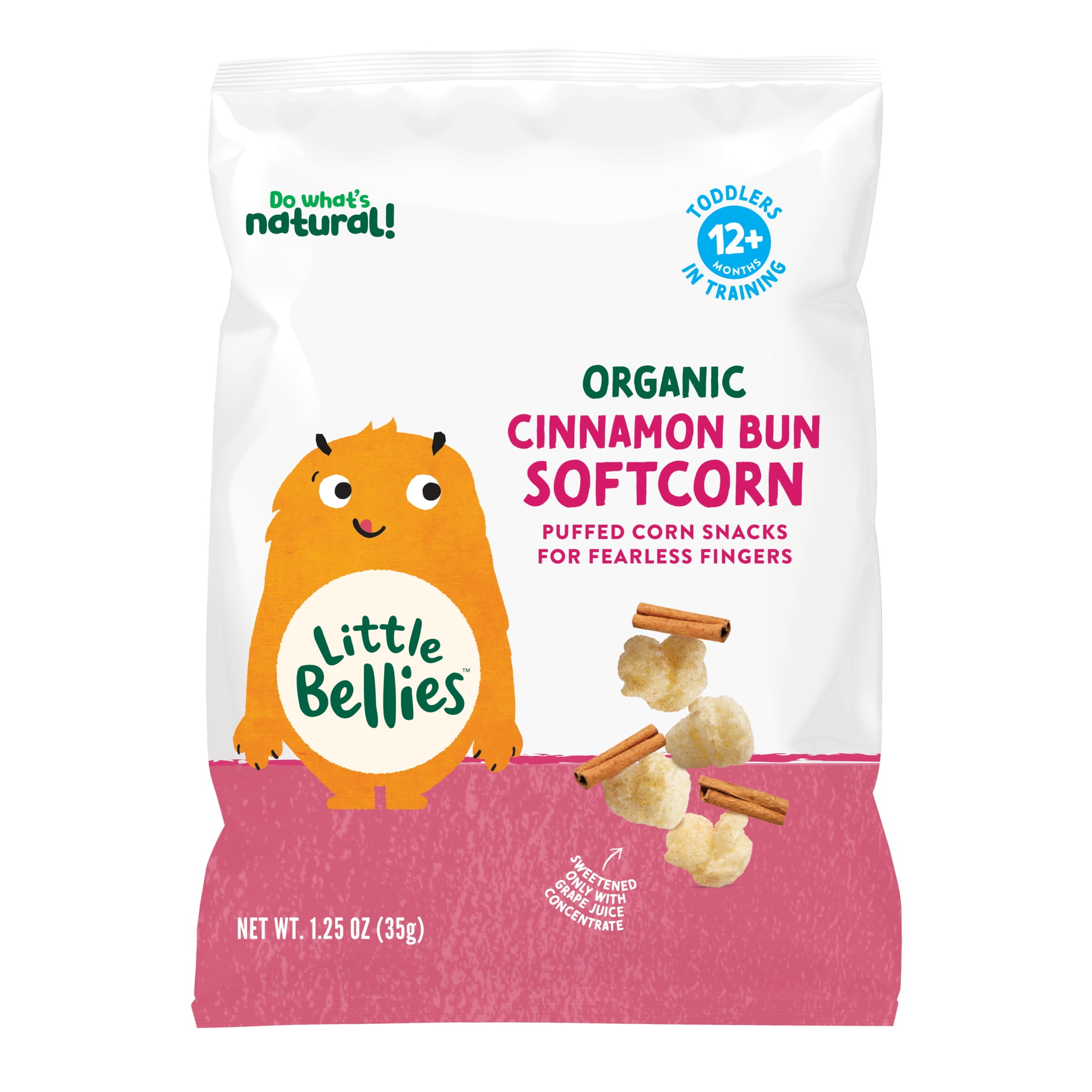 (2 pack) Little Bellies Organic Cinnamon Bun Softcorn 1.25 oz