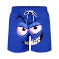 thumbnail image 5 of ibiyuan Mens Beach Shorts Funny Cartoon Face Print Stretch Beach Shorts Drawstring Waist Mens Bathing Suit Beach Swimwear, 5 of 5