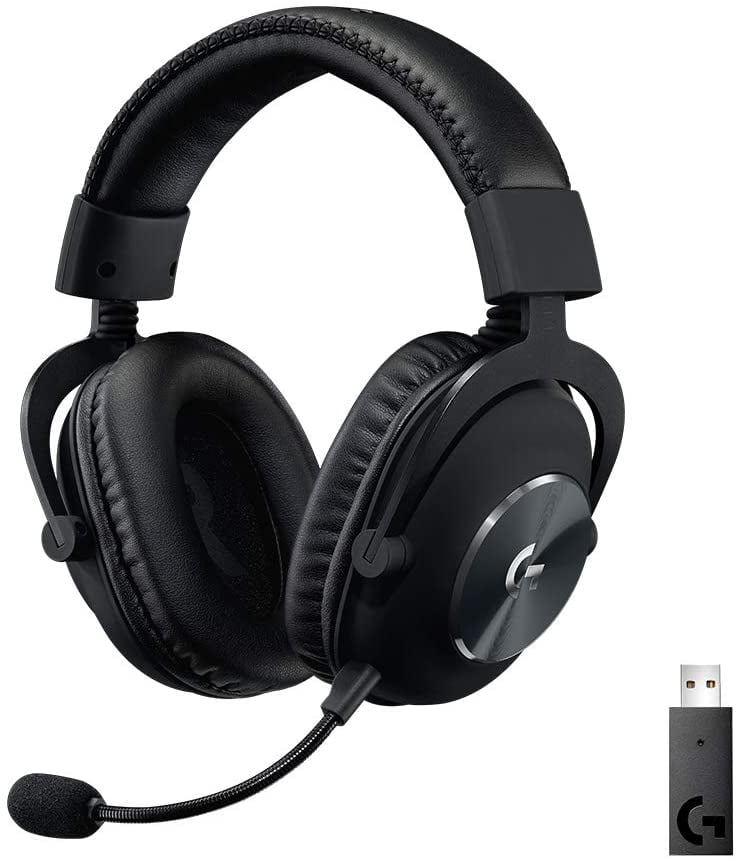 Restored Logitech G PRO X Wireless LIGHTSPEED Gaming Headset with Blue VO!CE Mic Filter Tech, 50 mm PRO-G Drivers, and DTS Headphone:X 2.0 Surround Sound, 20+ Hour Battery Life, for PC, PS5, PS4, Switch, Black (Refurbished)