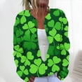 thumbnail image 2 of Hueook St Patricks Day Cardigan Women's Casual St. Patrick's Day Print Knit Cardigan Button Up Coat Green 3X, 2 of 5