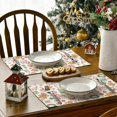 thumbnail image 4 of mubwai Snowman Gingerbread Trees Christmas Placemats Set of 4, 12x18 Inch Seasonal Winter Holiday Place Mats for Party Dining Table, 4 of 6