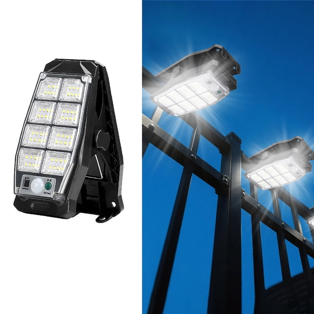 Luz de clip solar con sensor inteligente Lámpara de valla Iluminación exterior • 3 modos Luces decorativas montadas en la pared para la puerta del jardín del patio del garaje