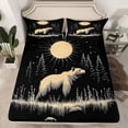 thumbnail image 2 of Manfei Teens Female Men Safari Bear Full Size Sheets 4-Piece,Woodland Wildlife Breathable Bed Sheets,Jungle Animal Lightweight Sheet Sets,Microfiber Bedroom Decor, 2 of 7