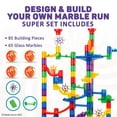 thumbnail image 4 of Marble Genius Marble Run - Maze Track or Race Game for Adults, Teens, Toddlers, or Kids Aged 4-8 years old, 150 Complete Pieces (85 Translucent Marbulous Pieces + 65 Glass-Marble Set), Super Set, 4 of 11