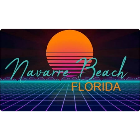 

Navarre Beach Florida 4 X 2.25-Inch Fridge Magnet Retro Neon Design
