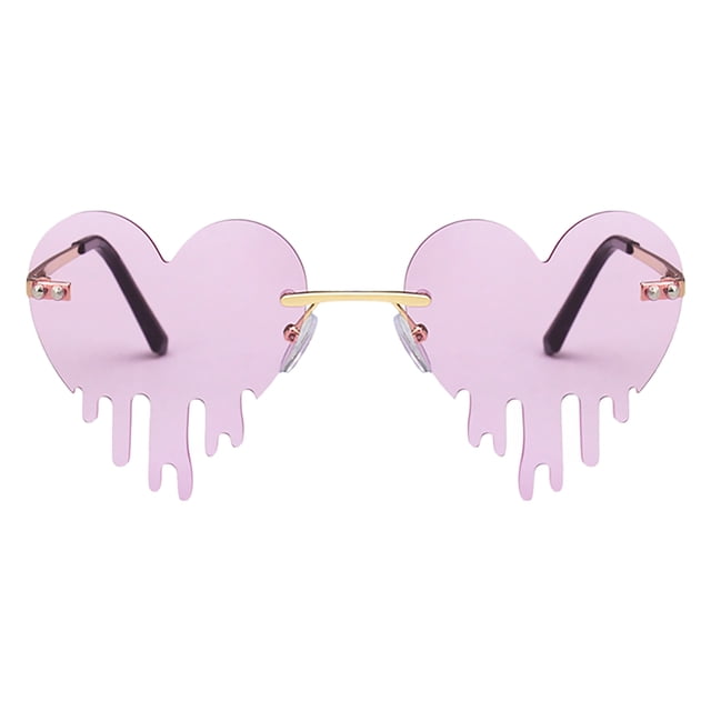 1 par de gafas de sol con diseño en forma de corazón, elegantes y encantadoras, accesorio para gafas.