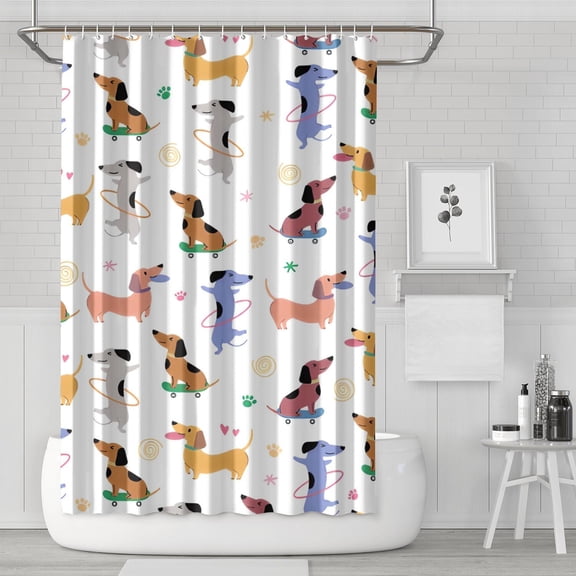 Dachshund Sport Shower Curtain 72"x72" ,Bathroom Decorative Shower Curtains Set with 12 Hooks,Modern Waterproof Washable Shower Curtain