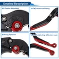 thumbnail image 4 of Palancas de freno y embrague cortas y largas ajustables para SUZUKI Hayabusa/GSXR1300 2008-2020, de aleación de aluminio, mango negro con extremo rojo, 4 of 7