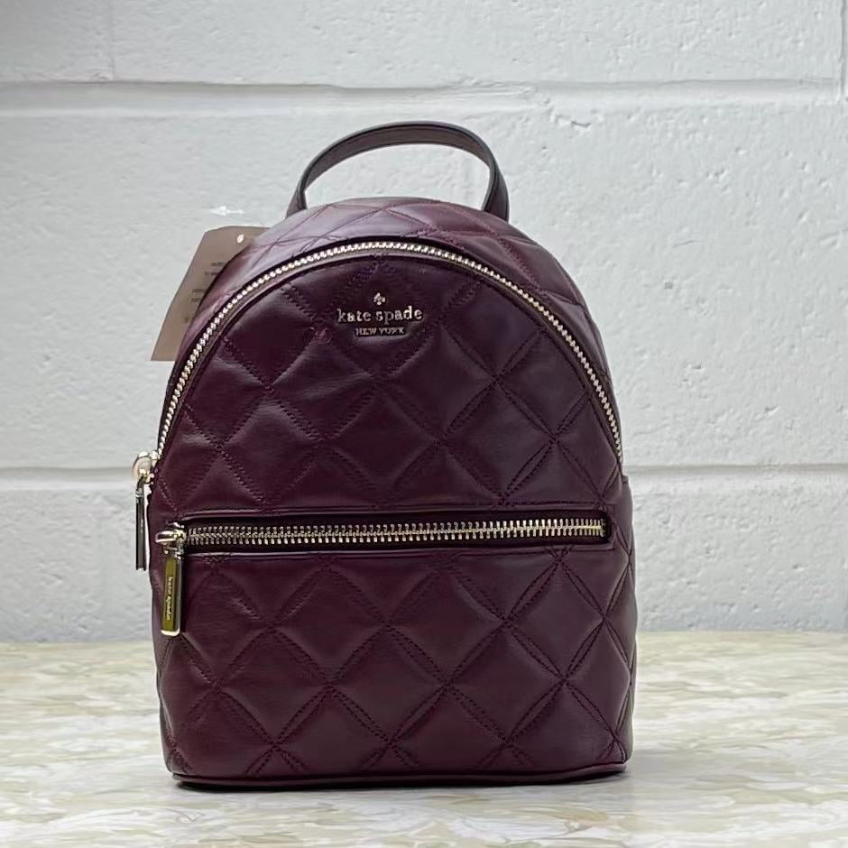 Kate Spade WKRU7075 natalia mini convertible backpack in cherry wood