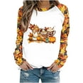 thumbnail image 4 of Wiyuqeen Gobble Til You Wobble T-Shirt Women's Long Sleeve Shirts Crew Neck Turkey Graphic Pullover Tops Crewneck Tunic Shirts, 4 of 4