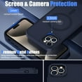 thumbnail image 6 of for iPhone 15 Pro Max Case, Magnetic iPhone 15 Pro Max Phone Case [Compatible with MagSafe] Translucent Matte Back Slim Shockproof Military-Grade Protection Anti-Fingerprint Cover, Dark Blue, 6 of 13