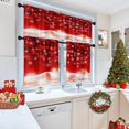 thumbnail image 2 of Christmas Snowflakes Kitchen Curtains Window Curtains and Valances Set 36 Inch, Red Snow Tree Winter Xmas Short Tier Curtain, Merry Christmas Small Kitchen Decor, 2 of 7