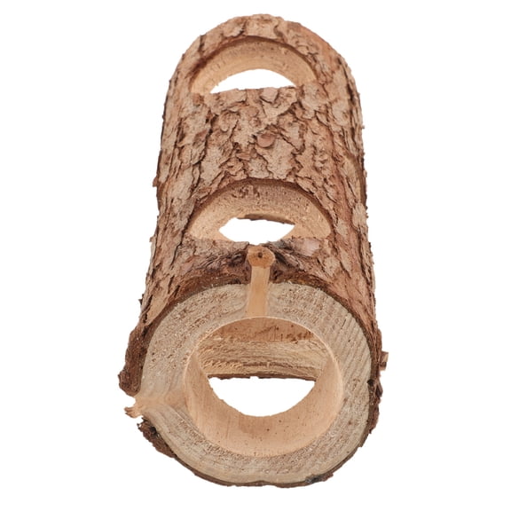 MIPCASE Light Brown Wooden Guinea Pig Hideout Tunnel for Small Pet Cage Accessories