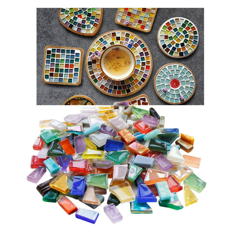 100x Mosaic Tiles for Crafts Bulk Stained Glass Supplies Crafts
