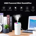 thumbnail image 3 of Portable Mini Humidifier with 7-color Lights, Cool Mist Small Desk Humidifiers Car Humidifier [2 Mist Modes] USB Personal Desktop Humidifiers for Bedroom, Office, Travel, Car, , Super Quiet, 3 of 9