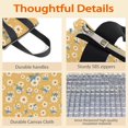 thumbnail image 4 of Daisy Pioneer Flower Yellow Pattern Insulated Lunch Bag for Women Men, Large Portable Soft Cooler Tote, Thermal Food Storage Bag with Pearl Cotton, 8.66L, 8.75"x5.75"x9.5", 4 of 6