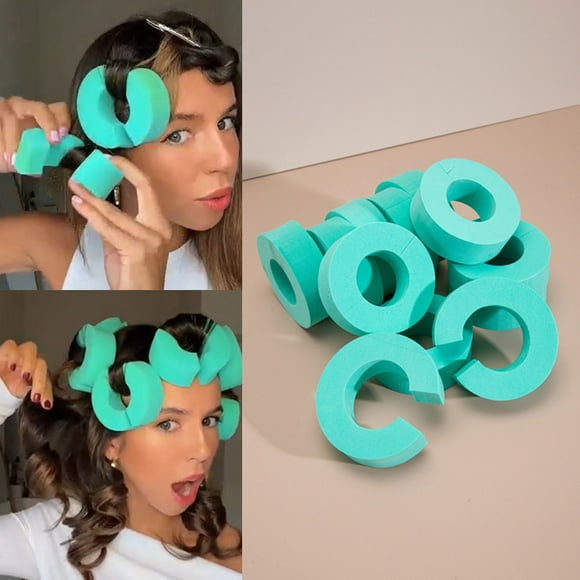 Heatless Hair Roller Set for Overnight Curls and Soft Easy Self Fastening Foam Rollers for All Hair Types 12PCS
