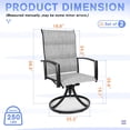 thumbnail image 3 of SOLAURA Patio Swivel Chairs Set of 2, High Back Textilene Padded Outdoor Metal Dining Chairs for Deck, Lawn or Garden, Grey, 3 of 8