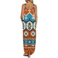 thumbnail image 4 of Birdeem Robe Longue Décontractée pour Femme à Col en V Sans Manches Imprimée, Coupe Ample, Style Camisole, Longue Robe+poche, 4 of 5