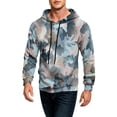 thumbnail image 4 of Camo Gym Hoodies for Men Vintage Graphic Gym Sweatshirts for Men Long Sleeve Pullover Kangaroo Pocket Blue 2XL, 4 of 7