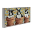 thumbnail image 4 of Stupell Industries Three Bunnies in Pots Animals & Insects Painting Gray Framed Art Print Wall Art, 30 x 13, 4 of 10