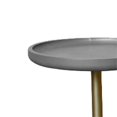 thumbnail image 2 of Table d'Appoint Ronde en Bois avec Base Trépied, Petite, Dorée et Grise, 2 of 2