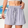 thumbnail image 2 of Elastic Waist Summer Shorts for Women 2026 Trendy Striped Cute Pajama Bottoms Y2K Beach Vacation Shorts with Pockets S, 2 of 8