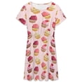 thumbnail image 3 of Delicious Pink Retro Cupcakes Dress Fashion Beach Short Sleeve Dresses Female Party Printed Sundress, 3 of 7