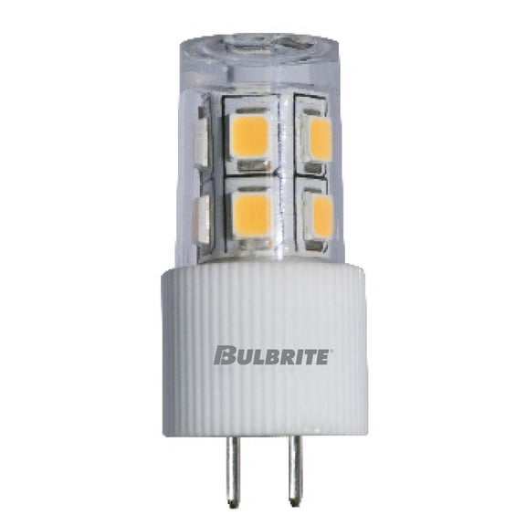 Bulbrite Pack of (3) 2.8 Watt 12V Clear WAFER LED Mini Light Bulbs with Bi-Pin (G4) Base  2700K Warm White Light  280 Lumens