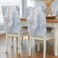 thumbnail image 2 of Gray Marble Chair Covers Set of 1 Fluid Art Abstract Modern Chair Back Covers Stretch Removable Washable Slipcovers Protector for Dining Room Kitchen Party Decor, 2 of 9