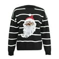 thumbnail image 5 of Sequin Santa Christmas Sweaters for Women 2025 Long Sleeve Crewneck Loose Striped Pullover Sweater Jumper Tops, 5 of 6