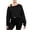 A_ Black, variant on Women Sweatshirts 2026 Trendy Off-Shoulder Cropped Sweatshirt Loose Fit Crew Neck Long Sleeve Thick Casual Pullover Dark Gray M