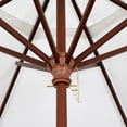 thumbnail image 2 of 9' Wood Market Umbrella Pulley Open Marenti Wood/Olefin/Champagne, 2 of 5