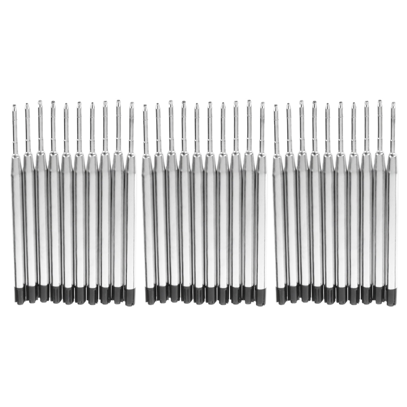 30X Black Ballpoint Pen Ink Refills Fine Point Medium Common for Style