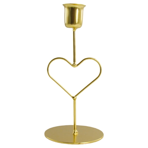 FXMLRLK Gold Candlestick Holder, Metal Heart Candle Holders Vintage Candle Stick Holder Candelabra for Holiday Home Decor Fireplace Mantel Wedding Party Housewarming Gift