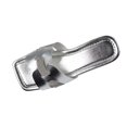 thumbnail image 2 of Flat Sandals for Women Slide Rhinestone Open Square Toe Leather Breathable Beach Summer Slipper Silver, 2 of 7