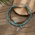 thumbnail image 4 of Western Necklaces Boho Layered Charm Necklace for Women Turquoise Beaded Choker Ox-head Pendant Necklace Western Jewelry for Women Cowgirl Accessories, 4 of 7