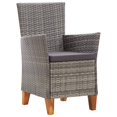 thumbnail image 4 of vidaXL Patio Dining Set Outdoor Dining Table and Chairs Rattan and Wood Gray, 4 of 6