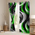 thumbnail image 3 of Manfei Green Stripes Adult Curtains Pack of 2 (42x84 Each), Abstract Ombre Curtains Blackout, Chic Geometric Artwork Bedroom Curtains, Curtains Blackout Home Decor, 3 of 6