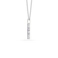 thumbnail image 4 of Natural Amethyst 3-Stone Oval Shape Pendant Necklace in Sterling Silver for Women with 18-inch Adj. Chain, February Birthstone Jewelry for Her Birthday, Wedding Anniversary, Christmas, Mothers Day, 4 of 6