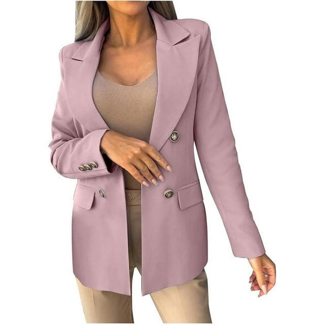Womens Casual Jackets Roll Up Long Sleeve Open Front Work Office Business Coats